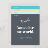 Niedlicher Freund Blue Paint Colors Happy Geburtst (Vorne/Hinten)