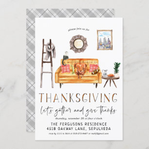 Niedlicher freundlicher Erntedank Einladung