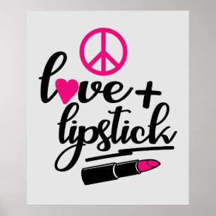 niedlicher Frieden Liebe Lippenstift Makeup Künstl Poster