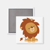 Niedlicher Friedlicher Cartoon Lion Magnet (Vorderseite/Rückseite)