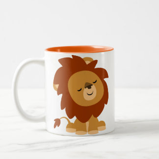 Niedlicher Friedlicher Cartoon Löwenanteil Tasse