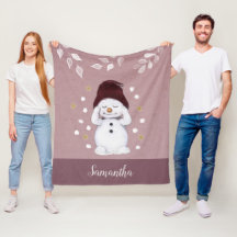 Niedlicher Friedlicher Schneemann Rosa Weihnachtsf