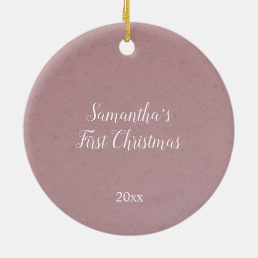 Niedlicher Friedlicher Schneemann Rosa Weihnachtsf Keramik Ornament (Hinten)