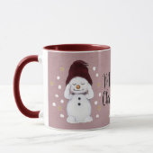 Niedlicher Friedlicher Schneemann Rosa Weihnachtsf Tasse (Links)
