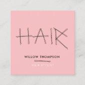 Niedlicher Friseur Black Pink Bobby Buttone Friseu Quadratische Visitenkarte (Vorderseite)