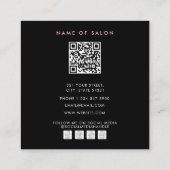 Niedlicher Friseur Black Pink Bobby Buttone Friseu Quadratische Visitenkarte (Rückseite)