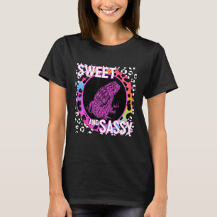 Niedlicher Frog 90er Nostalgie Regenbogen Leopard T-Shirt