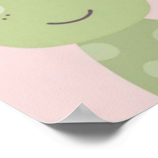 Niedlicher Frog.pink Hintergrund. Poster (Ecke)