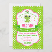 Niedlicher Frog Princess Einladung für ein Mädchen (Vorderseite)