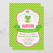 Niedlicher Frog Princess Einladung für ein Mädchen (Vorne/Hinten)