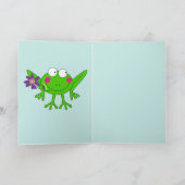 Niedlicher Frogg in Liebe mit benutzerdefiniertem  Karte (Innenseite)