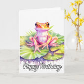 Niedlicher Froggie Karte (Gelbe Blume)