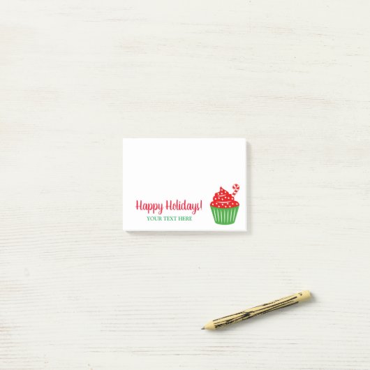 Niedlicher Frohe Weihnachtskuchen Weihnachtsgesche Post-it Klebezettel (Auf Schreibtisch)