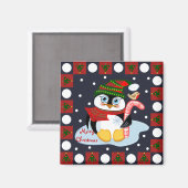 Niedlicher Frohe Weihnachtsmagnete mit Pinguin und Magnet (Vorderseite/Rückseite)