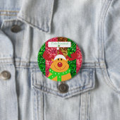 Niedlicher Frohe Weihnachtsmoose-Button "Feliz Nav Button (Beispiel)