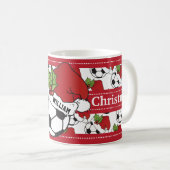 Niedlicher Frohe Weihnachtssoccer Kaffeetasse (VorderseiteRechts)