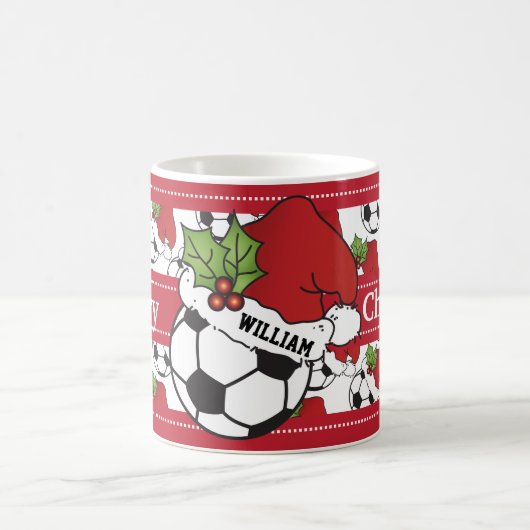 Niedlicher Frohe Weihnachtssoccer Kaffeetasse (Mittel)