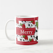 Niedlicher Frohe Weihnachtssoccer Kaffeetasse (Links)