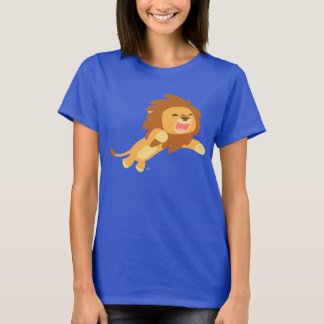 Niedlicher froher Cartoon-Löwe-Frauen-T - Shirt