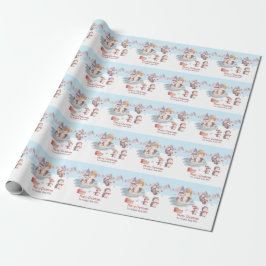 Niedlicher froher Weihnachts-Penguin-Familie Schne Geschenkpapier
