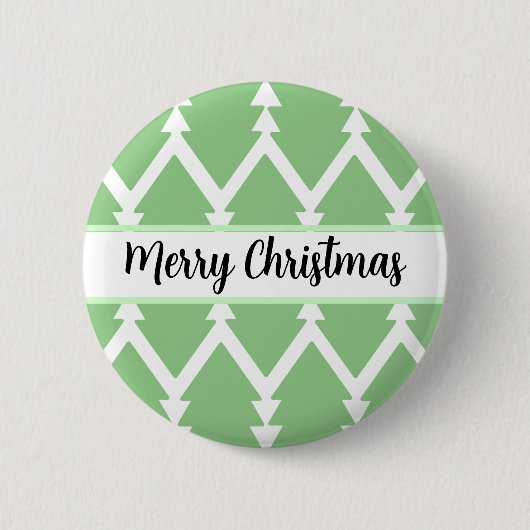 Niedlicher froher Weihnachtsbaum Design Light Gree Button (Vorderseite)
