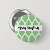 Niedlicher froher Weihnachtsbaum Design Light Gree Button (Vorne & Hinten)