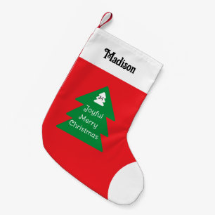 Niedlicher froher Weihnachtsbaum mit Gruß Rot Kleiner Weihnachtsstrumpf