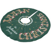 Niedlicher froher Weihnachtsbaumrock mit Familienn Polyester Weihnachtsbaumdecke (Schrägansicht)