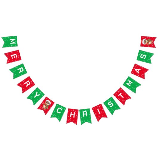 Niedlicher froher Weihnachtskinder Owl Santa Scarf Wimpelkette (Alle)