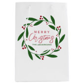 Niedlicher froher Weihnachtskranz Mittlere Geschenktüte (Vorderseite)