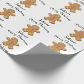Niedlicher froher Weihnachtsmann personalisiert Geschenkpapier (Ecke)