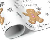 Niedlicher froher Weihnachtsmann personalisiert Geschenkpapier (Rolleneckpunkt)