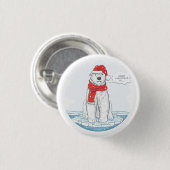 Niedlicher froher Weihnachtspolarbär Button (Vorne & Hinten)