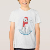 Niedlicher froher Weihnachtspolarbär Tri-Blend Shirt (Vorderseite)