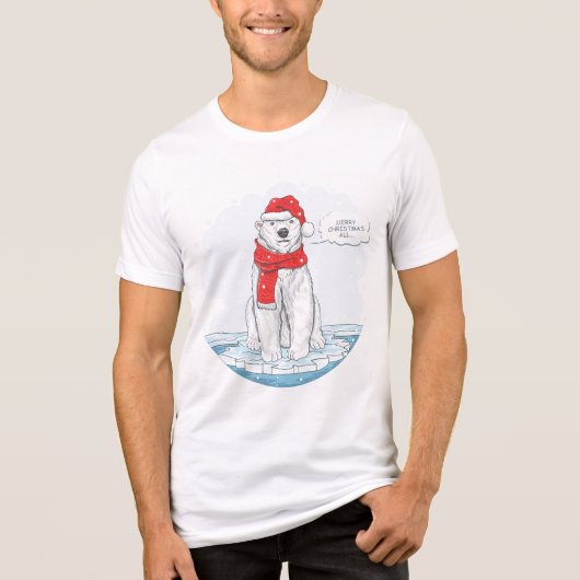 Niedlicher froher Weihnachtspolarbär Tri-Blend Shirt (Vorderseite)