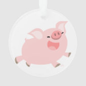 Niedlicher fröhlicher Cartoon Pig Acrylschmuck Ornament (Rückseite)