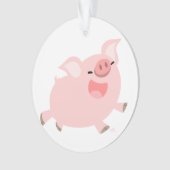 Niedlicher fröhlicher Cartoon Pig Acrylschmuck Ornament (Vorderseite)