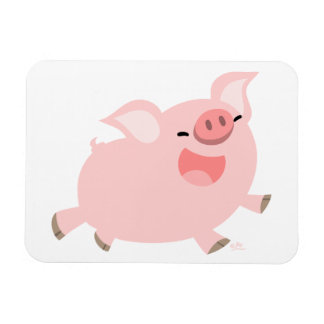 Niedlicher, fröhlicher Cartoon Pig Flexible Magnet