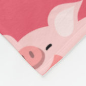 Niedlicher fröhlicher Cartoon Schweinepattern Fleecedecke (Ecke)