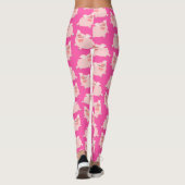 Niedlicher fröhlicher Cartoon Schweinepattern Leggings (Rückseite)