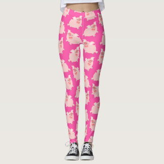 Niedlicher fröhlicher Cartoon Schweinepattern Leggings