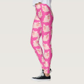 Niedlicher fröhlicher Cartoon Schweinepattern Leggings (Links)