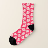 Niedlicher fröhlicher Cartoon Schweinepattern Socken (Links - Außen)
