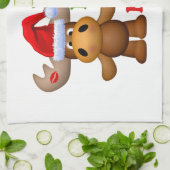 Niedlicher fröhlicher Kuss ein Elch-Weihnachten Handtuch (Gefaltet)