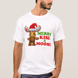 Niedlicher fröhlicher Kuss ein Elch-Weihnachten T-Shirt