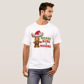 Niedlicher fröhlicher Kuss ein Elch-Weihnachten T-Shirt (Vorne ganz)