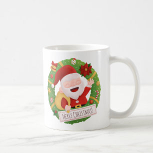 Niedlicher fröhlicher Weihnachtsmann-Weihnachtskra Kaffeetasse