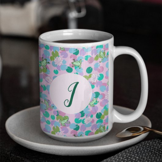 Niedlicher Frosch Art rosa Wasserlilien Custom Mon Kaffeetasse