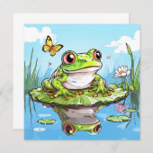 Niedlicher Frosch auf einem Lily Pad Niedlich (Vorne/Hinten)