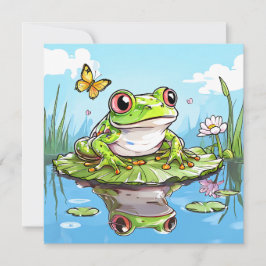 Niedlicher Frosch auf einem Lily Pad Niedlich